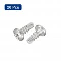 Uxcell 6 X 3 8 Self Drilling Screws 20pcs 304 Stainless Steel Phillips Pan Head Tapping For Wood Plastic
