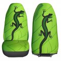 Delerain Car Seat Covers Set 2pcs Funny Gecko Green Leaf Universal Front Seats Vehicle Enterior Protector Suitable Fits Most
