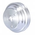 X Autohaux Vehicle Crankshaft Pulley Long Water Pump Double Groove Crank For Chevy Sbc 350 Engine