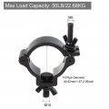 Uxcell Light Truss Clamps Stage Lighting Pipe O Clamp Aluminum Alloy For 1 57-2 05 Od Tube Max Load 60lb Black 6pcs