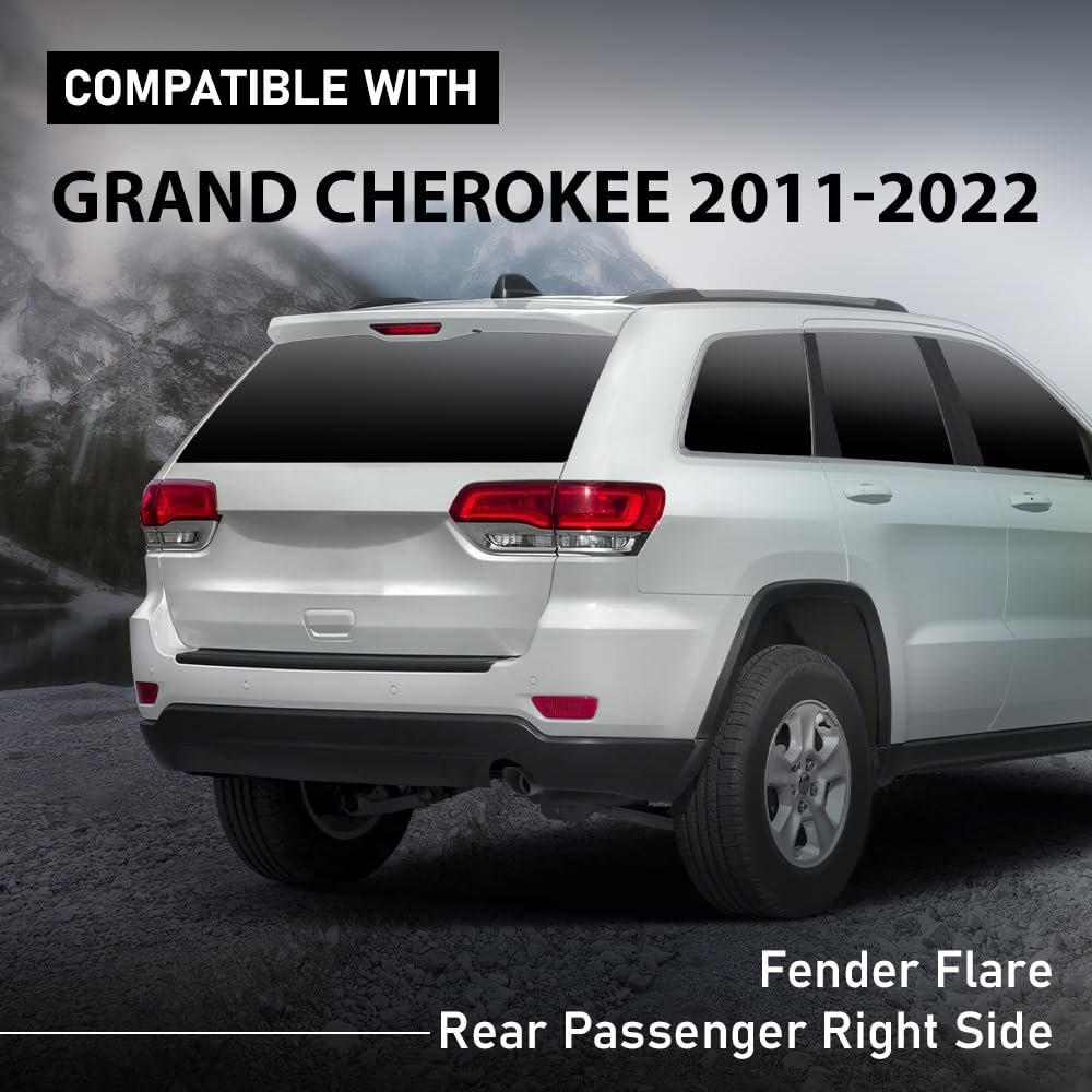 Rear Right Passenger Side Wheel Opening Molding Arch Trim For Jeep Grand Cherokee 2011 2021 Black Smooth Style Fender Flare