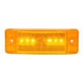 Turtle Style Amber 6 Led Marker Light With Reflector Lens Chrome Housing Waterproof Side For Trucks 5 88 In X 2 1 Model 78283 