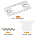 Uxcell Door Strike Plate 2pcs 57mm X 25 5mm 201 Stainless Steel Latch Deadbolt With Box For Frame Jamb Silver