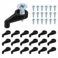 Uxcell Glass Retainer Clips 0 9 X 51 Inch Panel Fixing Clip With Screws For Cabinet Doors Black 100pcs
