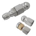 3 X Pressure Washer Sewer Jetter Nozzle Kit Stainless Steel Rotating Button Nose Jet With Different Model Drain Hose Spray Head 