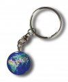 Star Magic Key Chains Blue Earth Glass Marble Tag Full Color Natural Continents 