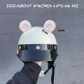 2 Pcs Bear Ears Helmet Accessories Horns Motorcycle Ski Snowboarding Decorations White Pink