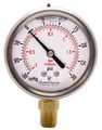 2-1 2 Oil Filled Vacuum Pressure Gauge Stainless Steel Case Brass 1 4 Npt Lower Mount Connection -30hg 30psi 