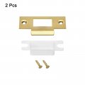 Uxcell Door Strike Plate 2pcs 68mm X 39mm 201 Stainless Steel Latch Deadbolt For Frame Jamb Gold