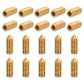 10pcs Set Screws M6x16mm Brass Cone Point Hex Socket Grub For Machinery Home Repairs And Fixtures Gold Tone 