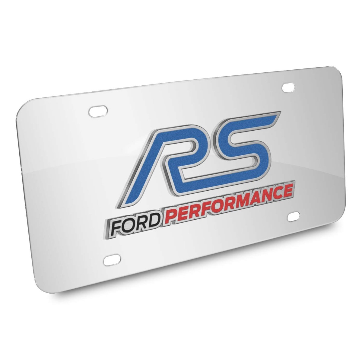 Ford Focus Rs 3d Logo Mirror Chrome Stainless Steel License Plate Official Licensed