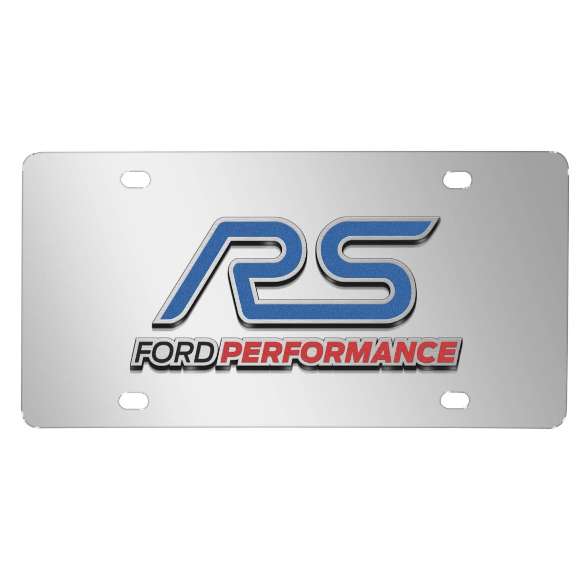 Ford Focus Rs 3d Logo Mirror Chrome Stainless Steel License Plate Official Licensed