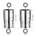 Uxcell 1 2-inch Drive By 16mm And 18mm Shallow Socket Set Of 2 Pcs Metric 6-point Cr-v Steel