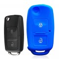Aikchi For Vw Jetta Santana Candy Scirocco Skoda Sharan Multivan Fabia Eos Fox Silicone Key Cover Case Blue