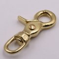 Popetpop 2 Pcs Strap Clips Brass Trigger Snap Hook Bag Clip D Ring For Purse Lobster Clasp Double Swivel Snaps Gold Claw Eye To