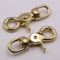 Popetpop 2 Pcs Strap Clips Brass Trigger Snap Hook Bag Clip D Ring For Purse Lobster Clasp Double Swivel Snaps Gold Claw Eye To