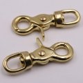 Popetpop 2 Pcs Strap Clips Brass Trigger Snap Hook Bag Clip D Ring For Purse Lobster Clasp Double Swivel Snaps Gold Claw Eye To