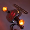 Httmt- Motorcycle Chrome Smoke Metal Flame Brake Tail Light Signal Compatible With Cruiser Chopper Bike P N Xh3118b-c-01-cd
