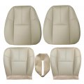 Autokay Driver Passenger Bottom Top Seat Cover Tan Fits For Chevy Tahoe Gmc Sierra 2007-2014 With Console Armrest