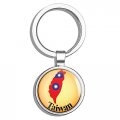 Taiwan Map Flag Round Stainless Steel Metal Keychain Double Sided Glossy Label Key Ring 1 In Modern Design For Backpacks And 
