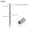 2pcs Spiral Flute Thread Taps Metric M2 X 0 4 H2 Screw Threading Tap Titanium Coated High Speed Steel Machine Tapping Tools For