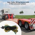 Upgraded 25 Trailer Wiring Harness With 4-flat Connector W Loom Wishbone Style Color Coded 18 Gauge Bonded Wires