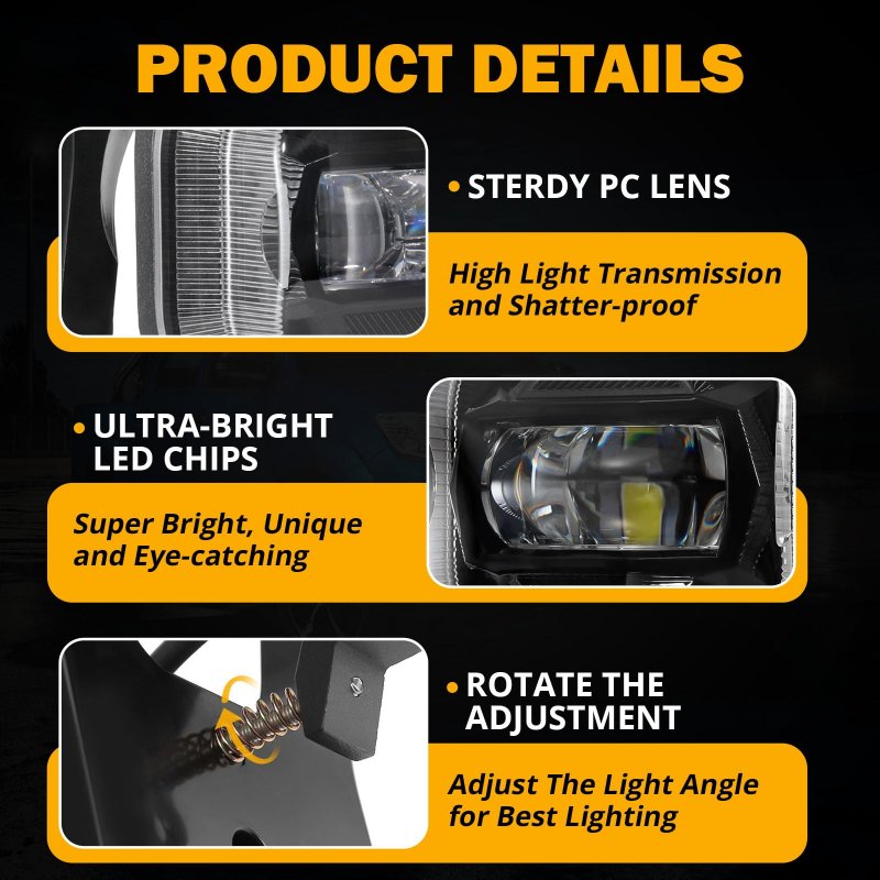 Auxbeam Led Fog Lights With White Drl Amber Turn Signals For Ford F250 F350 F450 F550 Super Duty 2005 2006 2007 Bumper Driving