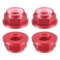 Nylon Insert Hex Lock Nuts 4pcs M6 X 1mm Aluminum Alloy Self-locking Anodizing Flange Nut For Fasteners Claret 