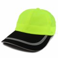 Armycrew Low Profile High Visibility Safety Baseball Cap With Reflective Taping Yellow Black 