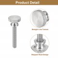 Uxcell M4x25mm Knurled Thumb Screws 5pcs 304 Stainless Steel Flat Head Bolts With Shoulder Grip Knobs Fasteners