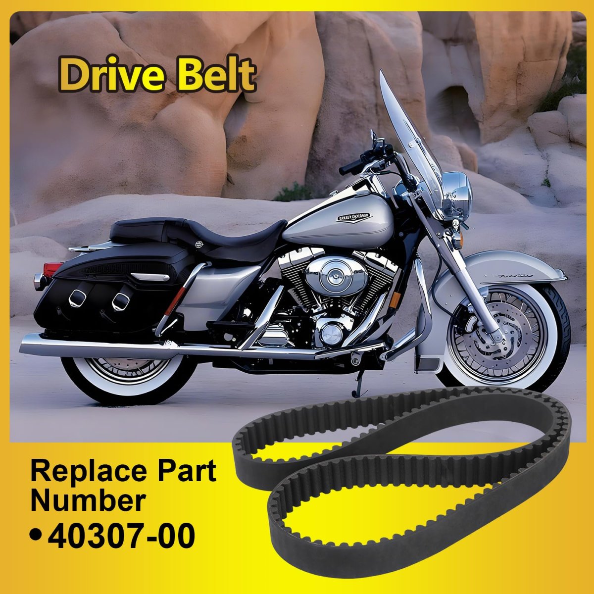 Drive Belt Replace 40307-00 For Harley-davidson 00-06 Softail Series 135t 1-1 8 Inch Width