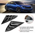Car Rear Window Vent Louver Trim Stylish Design For 2016-2019 Black Glossy 1 Set