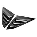 Car Rear Window Vent Louver Trim Stylish Design For 2016-2019 Black Glossy 1 Set