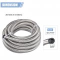X Autohaux Car 20ft 8an 1 2 Universal Braided Oil Fuel Line Hose Kit Cpe Gas Stainless Steel Filler Feed W An8 End Fitting