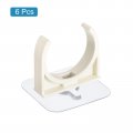 Uxcell Pvc Water Pipe Clamp Clips 6pcs Fit For 50mm 2 Od Tubing Hose Hanger Support U-shaped With Adhesive Gas