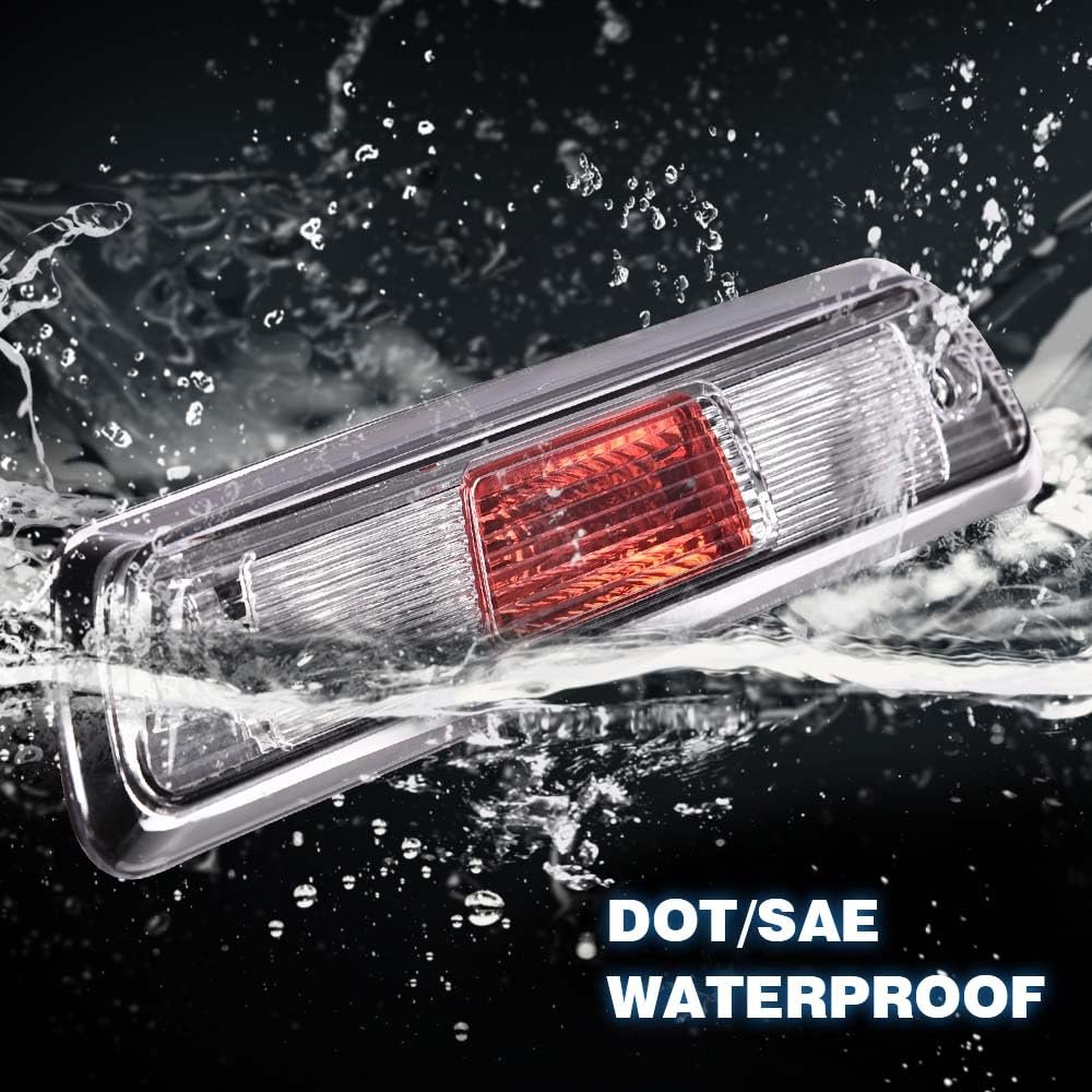 Third Brake Light For 2009 2014 Ford F150 Truck High Mount Stop Assembly With Clear Red Lens And Chrome Housing Al3z13a613e