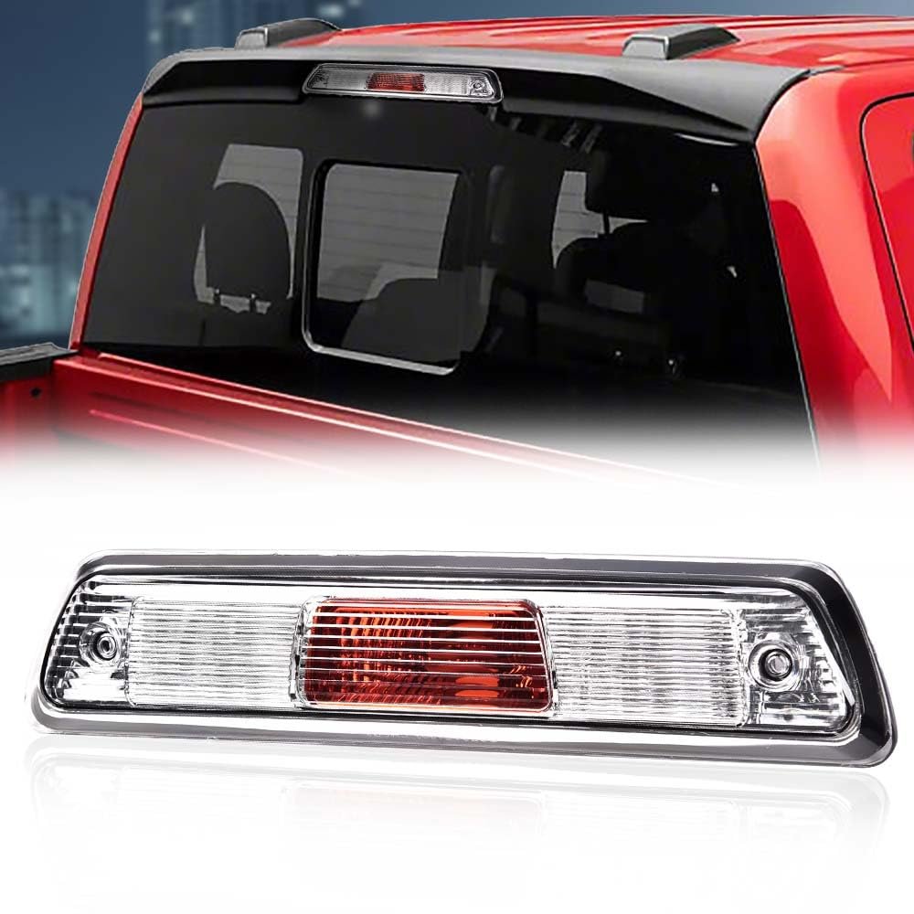 Third Brake Light For 2009 2014 Ford F150 Truck High Mount Stop Assembly With Clear Red Lens And Chrome Housing Al3z13a613e