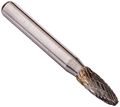 Drill America Dul Series Solid Carbide Bur Double Cut Sh1 Flame 4 Shank Head Diameter 5 8 Cutting Length Pack Of 1 