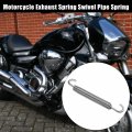 X Autohaux 2 Pcs Motorcycles Universal Exhaust Pipe Spring 80mm 3 15 Stainless Steel Hook Modified Accessory Silver Tone