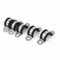 Uxcell 18mm U Clips Epdm Rubber Lined Mounting Brackets Clamps 5pcs For Pipe Tube Cable