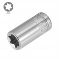 Uxcell 2pcs 1 4-inch Drive E10 External Torx Shallow Socket Cr-v Steel