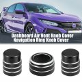 X Autohaux 5pcs Black Center Console Air Vent Knob Trim Cover With Gps Navigation For Honda Civic 2022 11th Gen Interior