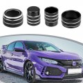 X Autohaux 5pcs Black Center Console Air Vent Knob Trim Cover With Gps Navigation For Honda Civic 2022 11th Gen Interior