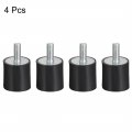 Uxcell M4 Thread Male Female Rubber Mounts Vibration Isolators Shock Absorber 15mm X 4pcs