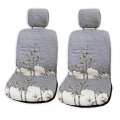 Winnie Fashion Made In Hawaii Usa 2-tone Bamboo Gray Separate Headrest Hawaiian Car Seat Cover Set Of 2 