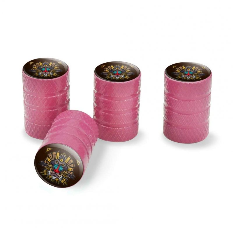 Mandrill Baboon Face Monkey Primate Tire Rim Wheel Aluminum Valve Stem Caps Pink 4 Pieces Fits Schrader Valves For Cars Trucks