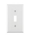 Leviton 80701-w 1-gang Toggle Device Switch Wallplate Standard Size Thermoplastic Nylon Mount White 