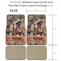 Brown Horse Original Western Script With Flowers On Background Wild West Car Truck Suv Universal-fit Front Rear Seat Carpet