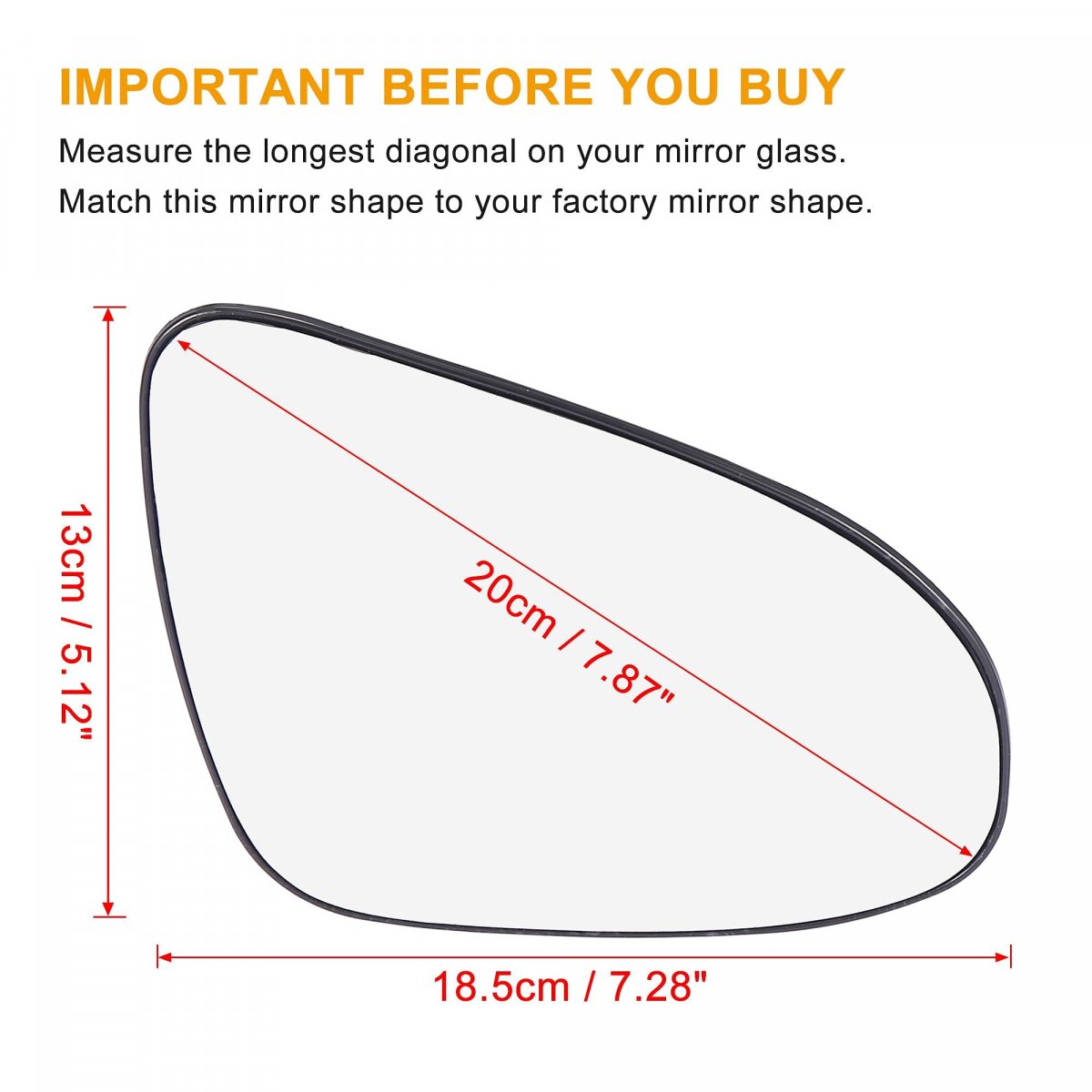 Car Rearview Right Side Non-heated Mirror Glass With Backing Plate 879080d590 For Toyota Yaris 2012-2017