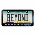 Ipick Image Made For Ford Expedition Carbon Fiber Texture Blue Stripe Black Metal License Plate Frame